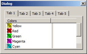 [Tabbed dialog with artifacts]